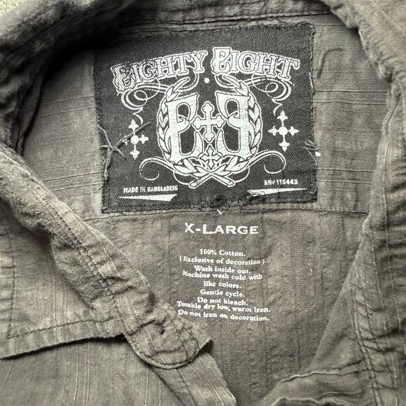 Y2K Eighty Eight Brand Black Long-Sleeve Button-up Goth Medieval Men’s XL - Picture 3 of 5